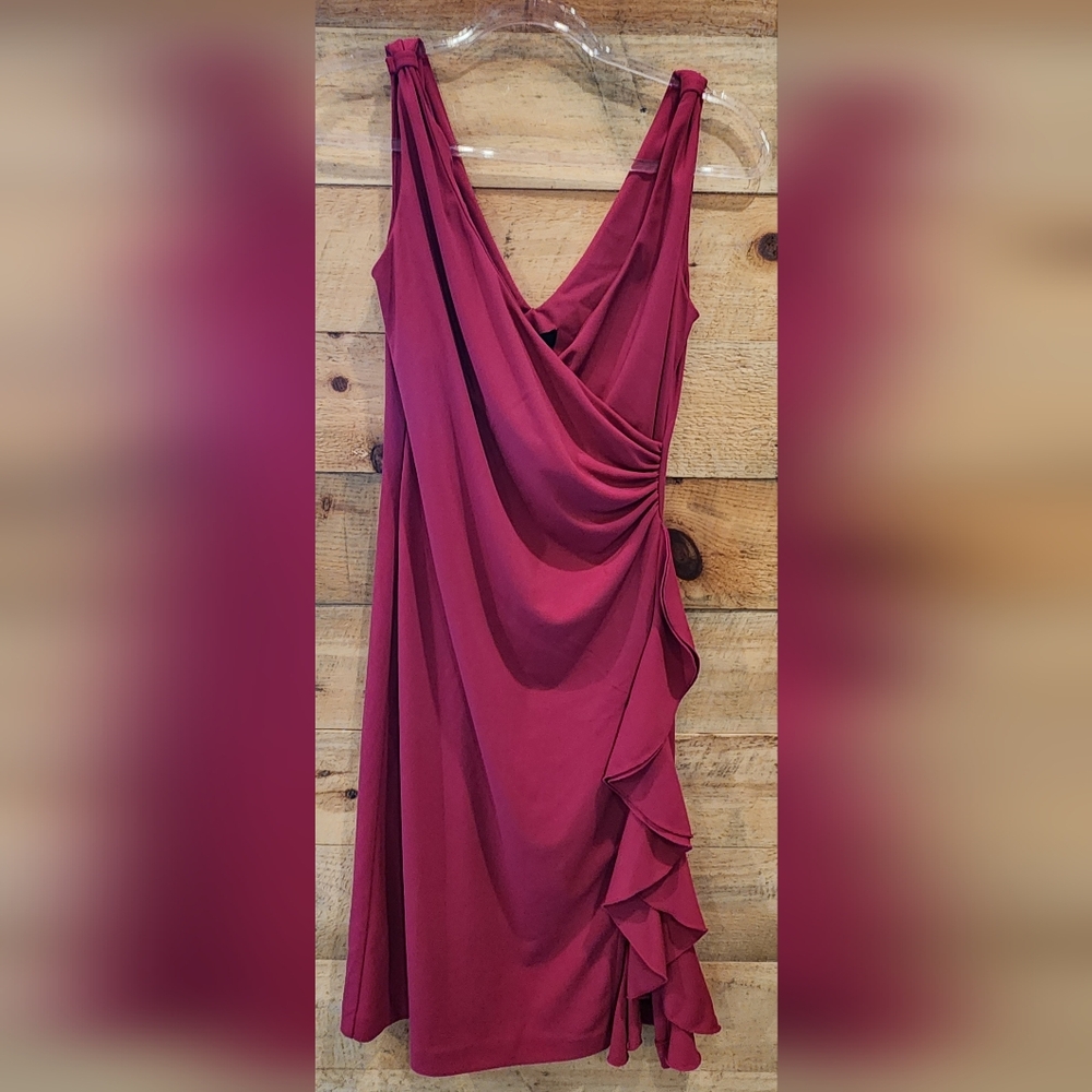 Express Women's Sleeveless Draped Ruffle Dress